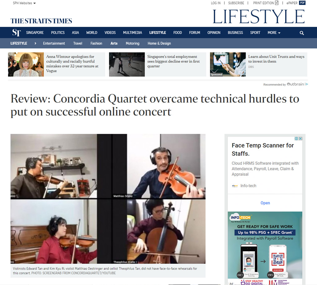 Review: Concordia Quartet overcame technical hurdles to put on successful online concert