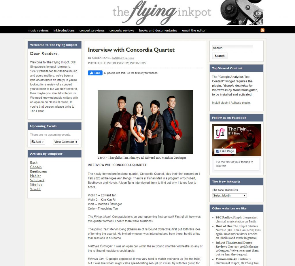 Interview with Concordia Quartet