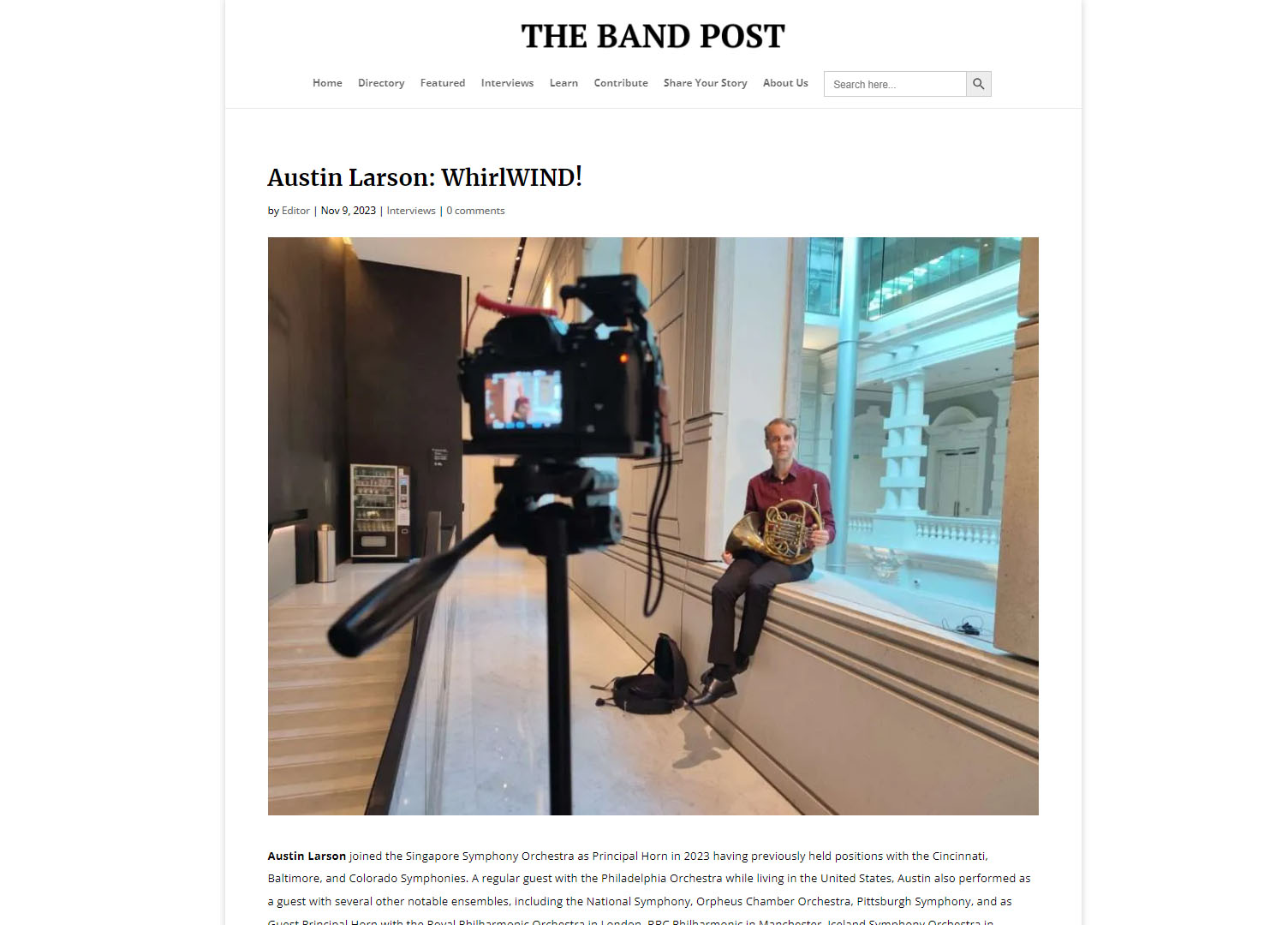 Interview with Austin Larson | The Band Post