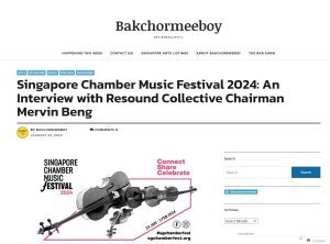 Singapore Chamber Music Festival 2024: An Interview with Resound Collective Chairman Mervin Beng