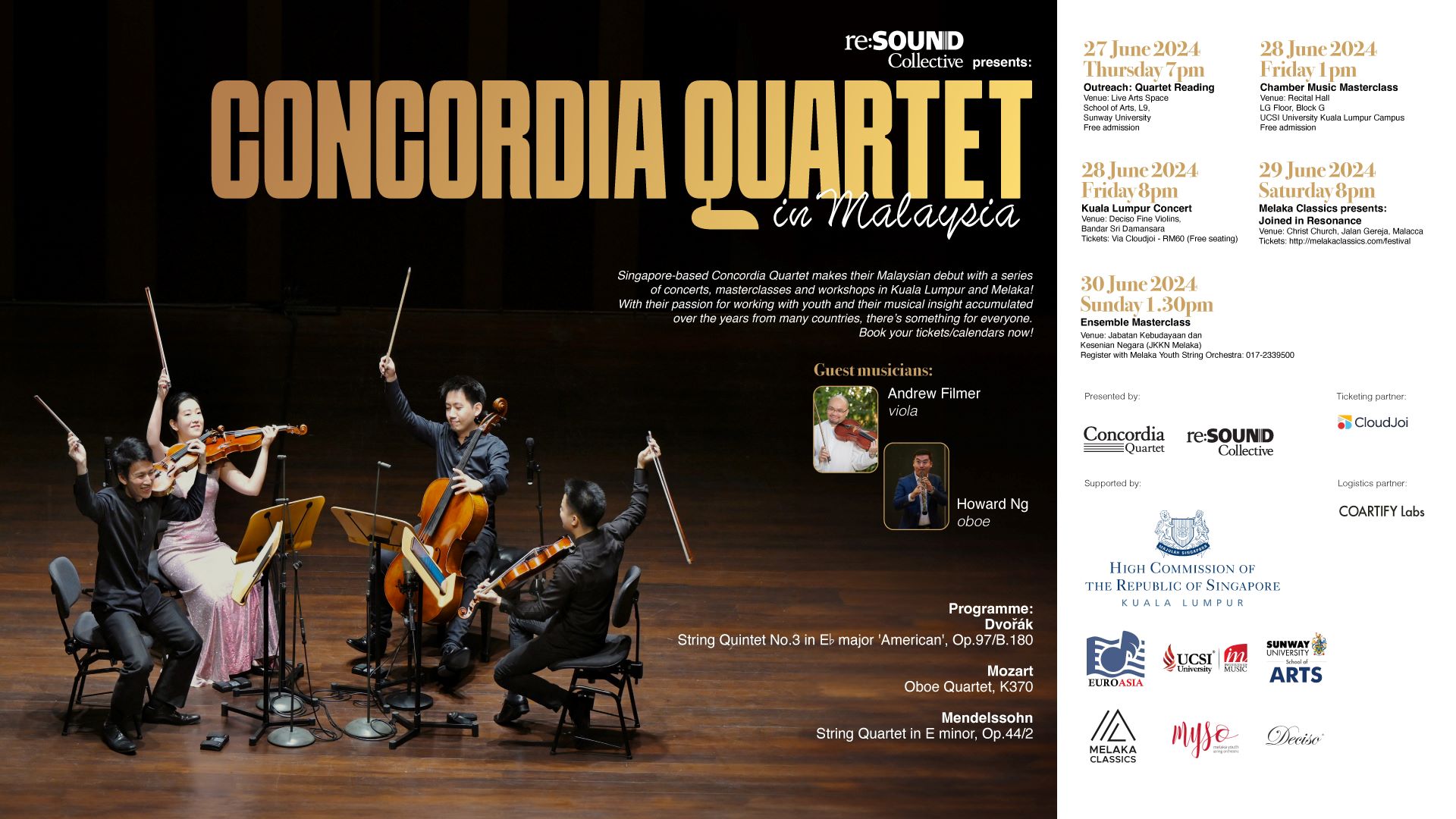 Concordia Quartet Malaysia Tour 27-30 June 2024