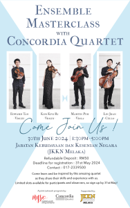 Ensemble Masterclass with Concordia Quartet 30 June 2024
