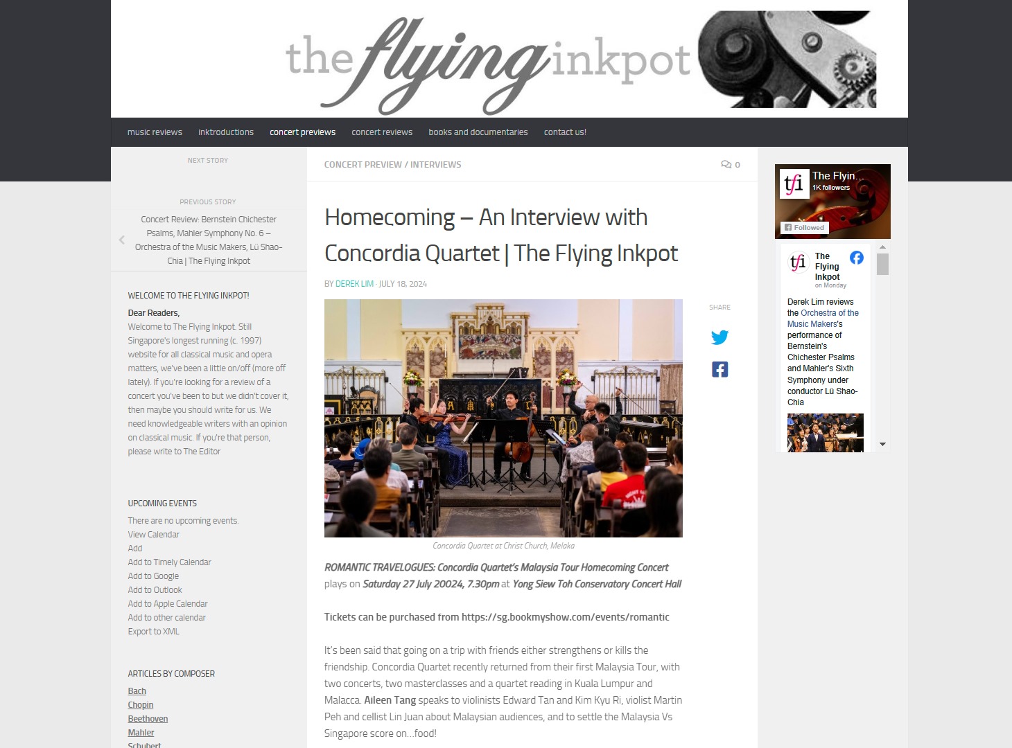 Homecoming – An Interview with Concordia Quartet | The Flying Inkpot