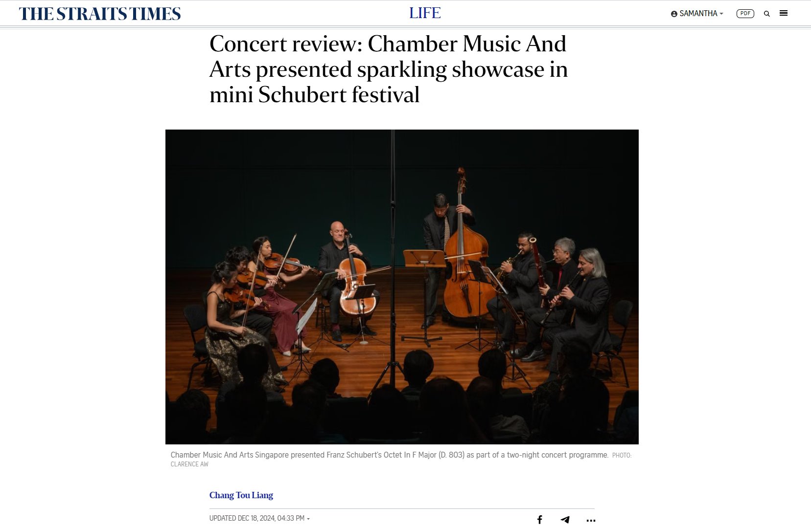 Concert review: Chamber Music And Arts presented sparkling showcase in mini Schubert festival