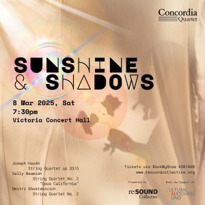 Concordia Quartet presents their first concert of 2025 - "Sunshine and Shadows", featuring an eclectic mix of Haydn, Sally Beamish, and Shostakovich