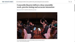 Straits Times 22 Nov 2025 Concordia Quartet review